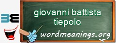 WordMeaning blackboard for giovanni battista tiepolo